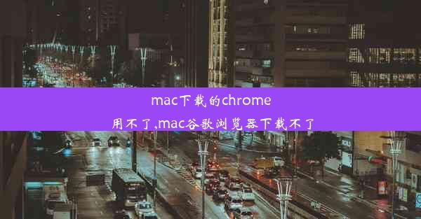 mac下载的chrome用不了,mac谷歌浏览器下载不了