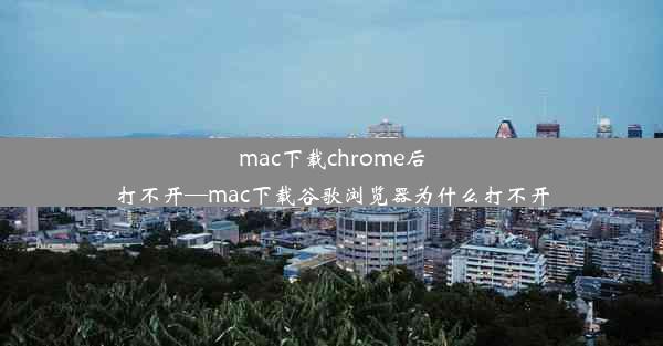 mac下载chrome后打不开—mac下载谷歌浏览器为什么打不开