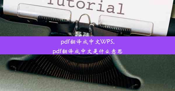 pdf翻译成中文WPS,pdf翻译成中文是什么意思