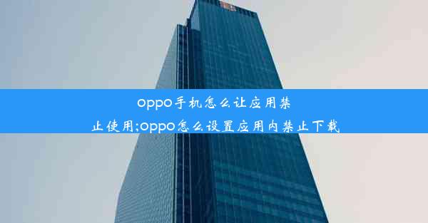 oppo手机怎么让应用禁止使用;oppo怎么设置应用内禁止下载