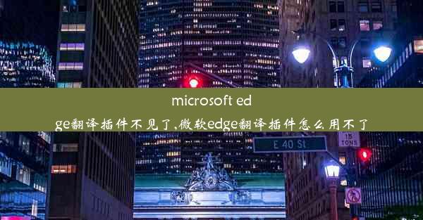 microsoft edge翻译插件不见了,微软edge翻译插件怎么用不了