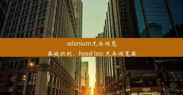 selenium无头浏览器被识别、head less 无头浏览器