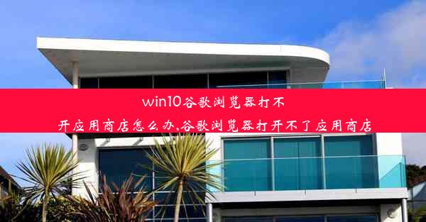 win10谷歌浏览器打不开应用商店怎么办,谷歌浏览器打开不了应用商店