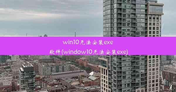 win10无法安装exe软件(window10无法安装exe)