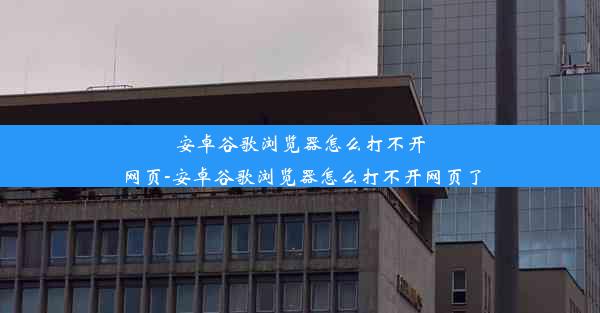 安卓谷歌浏览器怎么打不开网页-安卓谷歌浏览器怎么打不开网页了