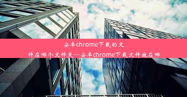 安卓chrome下载的文件在哪个文件夹—安卓chrome下载文件放在哪