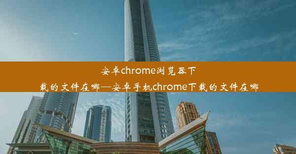 安卓chrome浏览器下载的文件在哪—安卓手机chrome下载的文件在哪