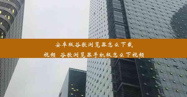 安卓版谷歌浏览器怎么下载视频_谷歌浏览器手机版怎么下视频