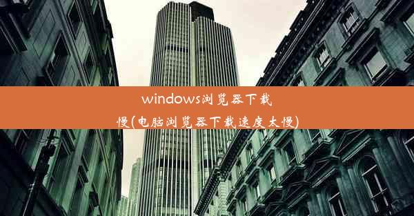 windows浏览器下载慢(电脑浏览器下载速度太慢)