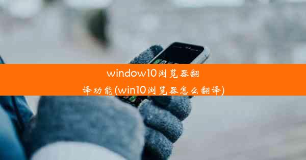 window10浏览器翻译功能(win10浏览器怎么翻译)