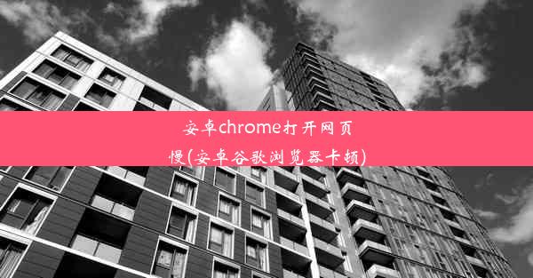 安卓chrome打开网页慢(安卓谷歌浏览器卡顿)