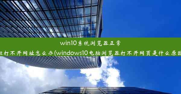 win10系统浏览器正常但打不开网址怎么办(windows10电脑浏览器打不开网页是什么原因)