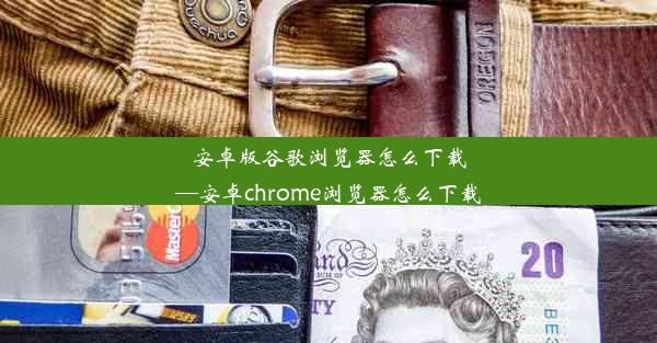 安卓版谷歌浏览器怎么下载—安卓chrome浏览器怎么下载