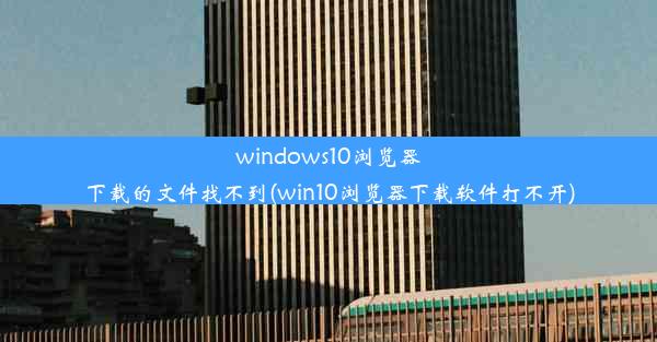 windows10浏览器下载的文件找不到(win10浏览器下载软件打不开)