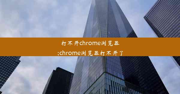 打不开chrome浏览器;chrome浏览器打不开了