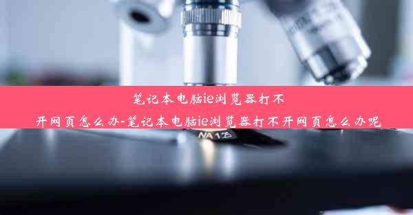 笔记本电脑ie浏览器打不开网页怎么办-笔记本电脑ie浏览器打不开网页怎么办呢