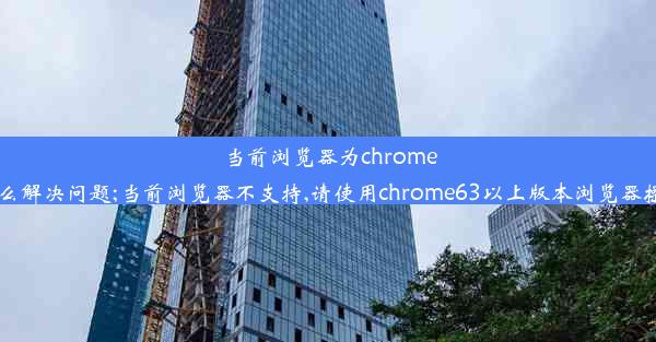 当前浏览器为chrome怎么解决问题;当前浏览器不支持,请使用chrome63以上版本浏览器操作