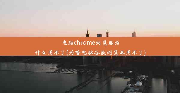 电脑chrome浏览器为什么用不了(为啥电脑谷歌浏览器用不了)