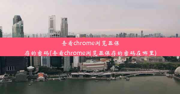 查看chrome浏览器保存的密码(查看chrome浏览器保存的密码在哪里)