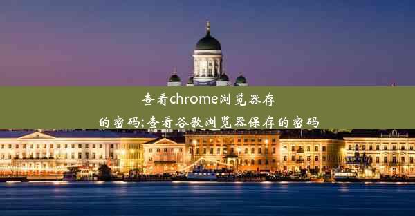 查看chrome浏览器存的密码;查看谷歌浏览器保存的密码