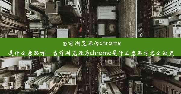 当前浏览器为chrome是什么意思呀—当前浏览器为chrome是什么意思呀怎么设置