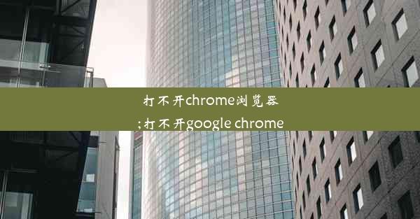 打不开chrome浏览器;打不开google chrome