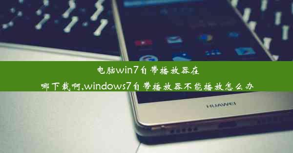 电脑win7自带播放器在哪下载啊,windows7自带播放器不能播放怎么办