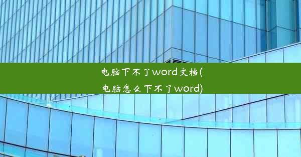 电脑下不了word文档(电脑怎么下不了word)