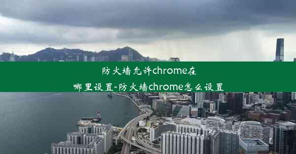 防火墙允许chrome在哪里设置-防火墙chrome怎么设置