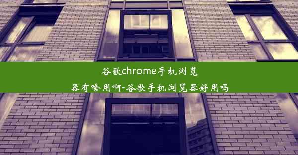 谷歌chrome手机浏览器有啥用啊-谷歌手机浏览器好用吗