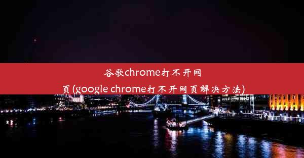 谷歌chrome打不开网页(google chrome打不开网页解决方法)