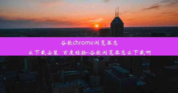 谷歌chrome浏览器怎么下载安装_百度经验-谷歌浏览器怎么下载啊