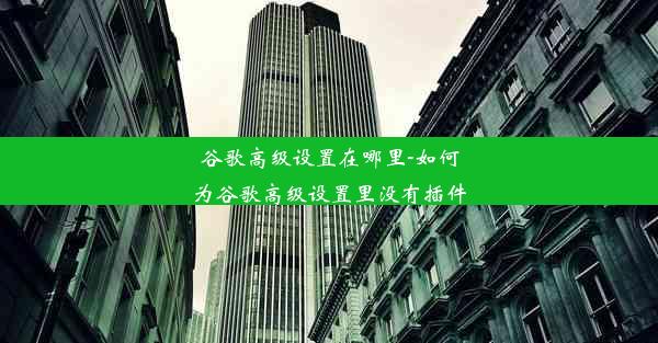 谷歌高级设置在哪里-如何为谷歌高级设置里没有插件