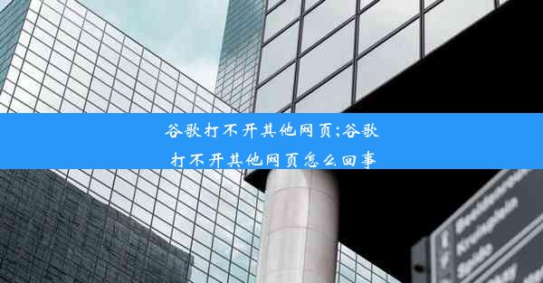 谷歌打不开其他网页;谷歌打不开其他网页怎么回事