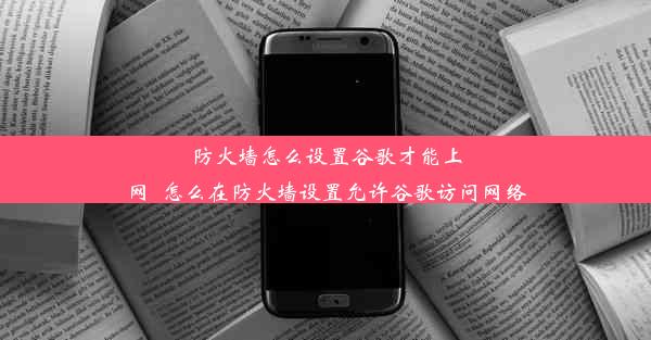 防火墙怎么设置谷歌才能上网_怎么在防火墙设置允许谷歌访问网络