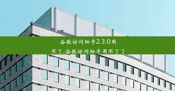 谷歌访问助手2.3.0用不了,谷歌访问助手用不了了