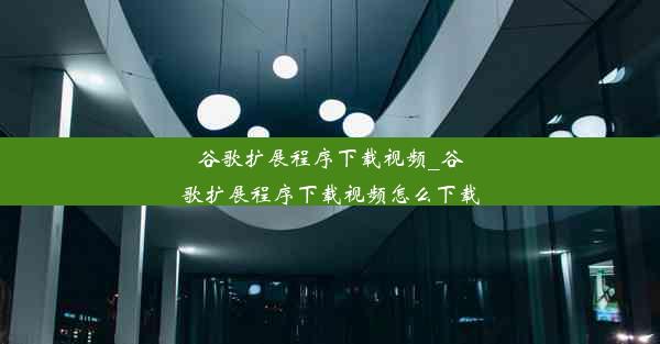 谷歌扩展程序下载视频_谷歌扩展程序下载视频怎么下载