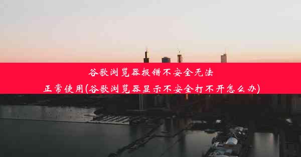 谷歌浏览器报错不安全无法正常使用(谷歌浏览器显示不安全打不开怎么办)