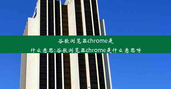 谷歌浏览器chrome是什么意思;谷歌浏览器chrome是什么意思呀