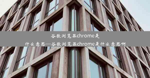 谷歌浏览器chrome是什么意思—谷歌浏览器chrome是什么意思啊