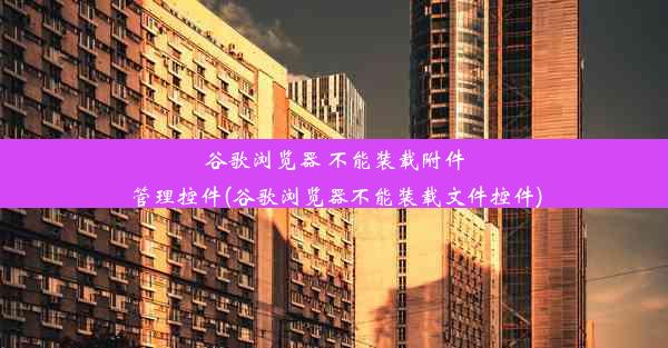 谷歌浏览器 不能装载附件管理控件(谷歌浏览器不能装载文件控件)