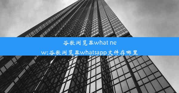 谷歌浏览器what new;谷歌浏览器whatsapp文件存哪里