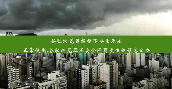 谷歌浏览器报错不安全无法正常使用,谷歌浏览器不安全网页发生错误怎么办