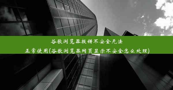 谷歌浏览器报错不安全无法正常使用(谷歌浏览器网页显示不安全怎么处理)