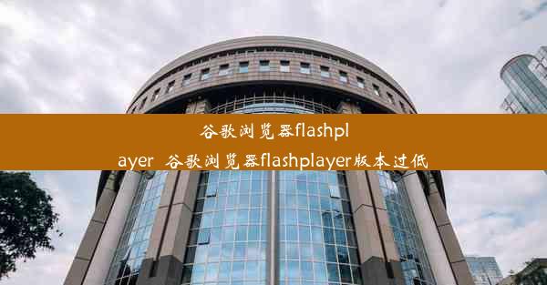 谷歌浏览器flashplayer_谷歌浏览器flashplayer版本过低