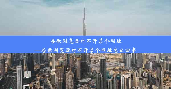 谷歌浏览器打不开某个网址—谷歌浏览器打不开某个网址怎么回事