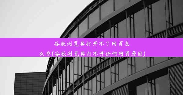 谷歌浏览器打开不了网页怎么办(谷歌浏览器打不开任何网页原因)