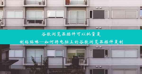 谷歌浏览器插件可以批量复制粘贴嘛—如何将电脑上的谷歌浏览器插件复制