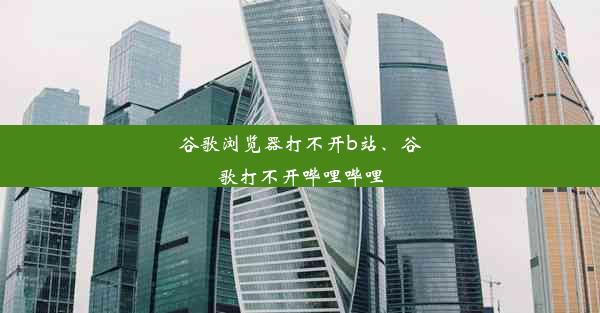 谷歌浏览器打不开b站、谷歌打不开哔哩哔哩