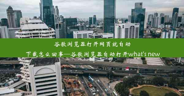 谷歌浏览器打开网页就自动下载怎么回事—谷歌浏览器自动打开what's new